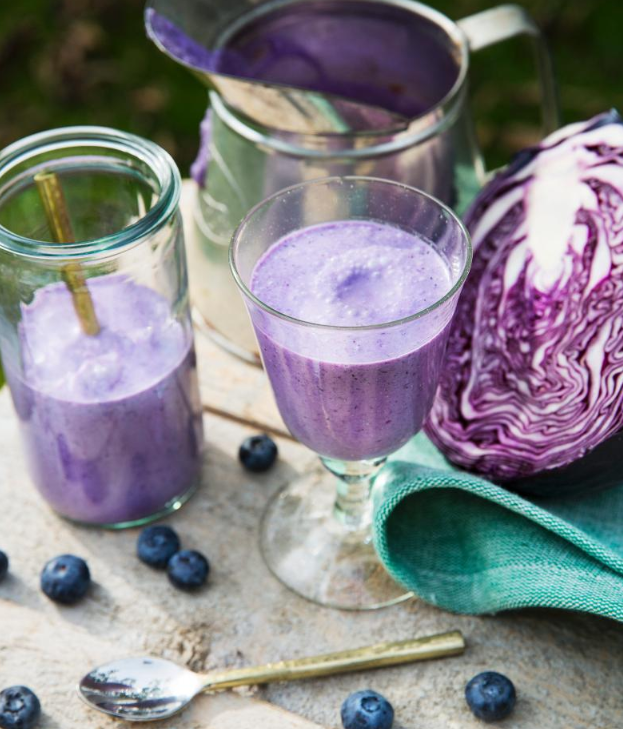 Smoothie på rödkål och blåbär!